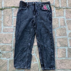 Stylish Black Jeans with Embroidered Detail NAH Ninth Ambush Hall 34 pants baggy